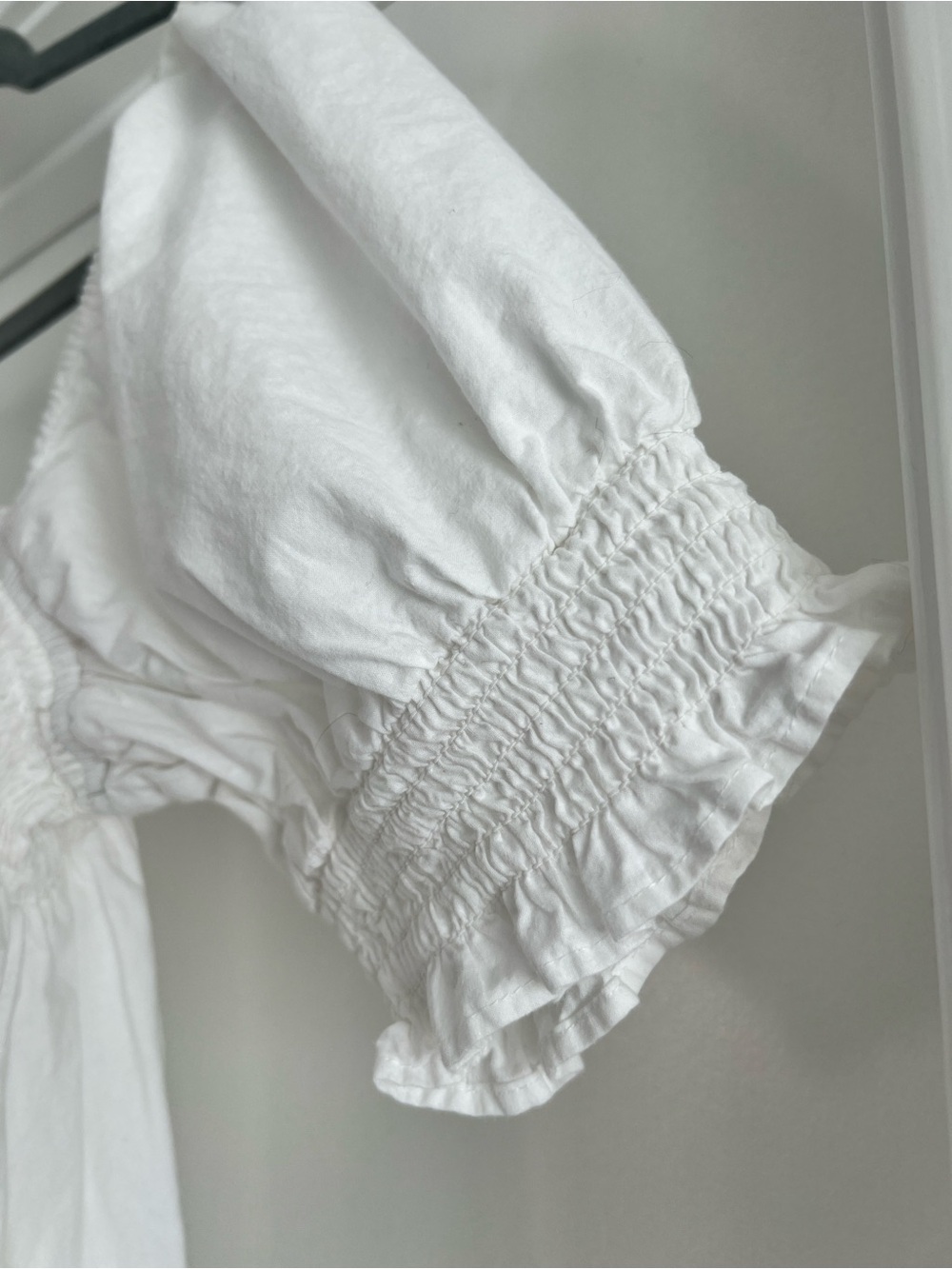 Urban Outfitters White Puff Sleeve Smocked Mini Dress - Picture 3 of 4